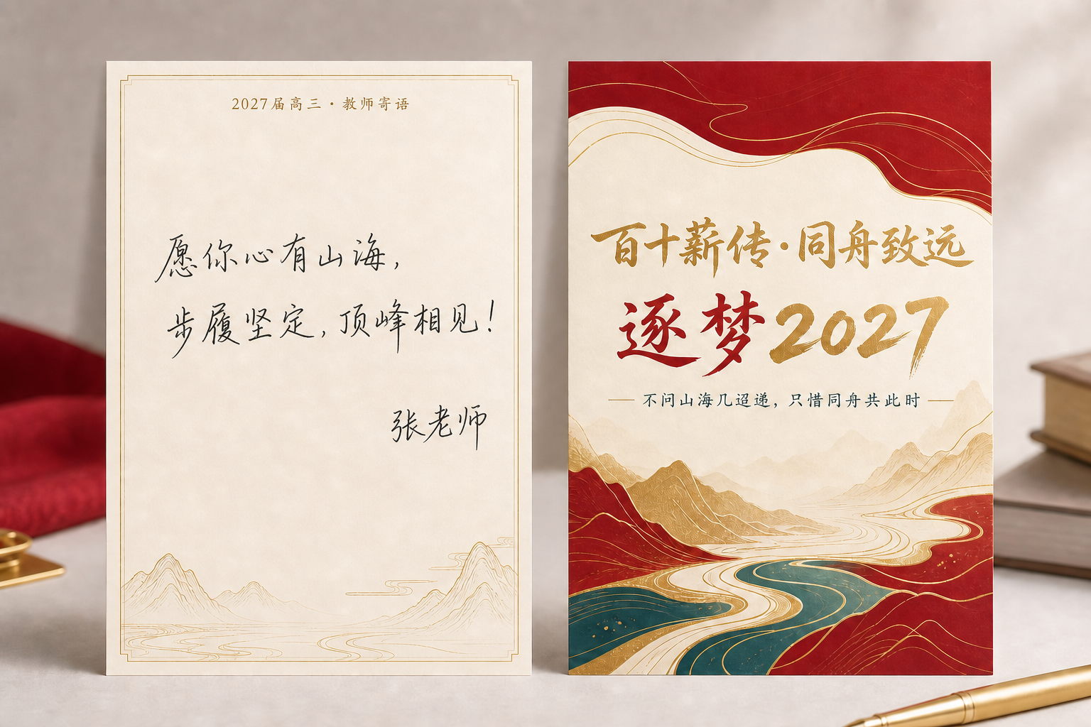 普通教师祝福卡正背面