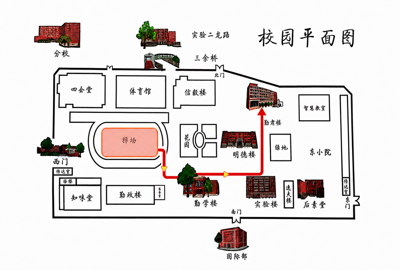 高三启航仪式校园活动动线图